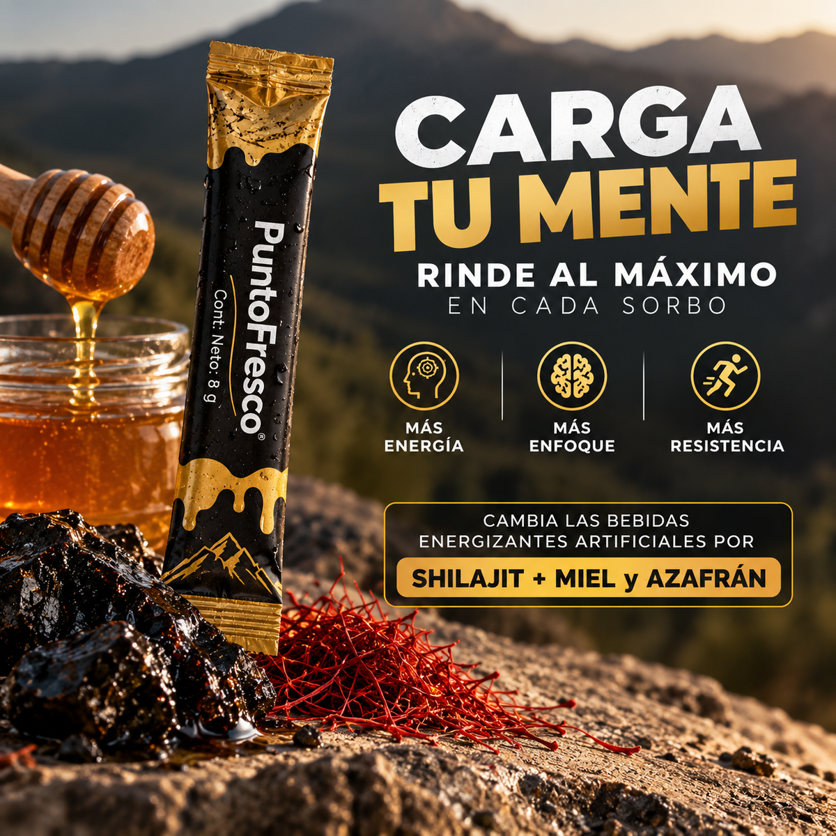 Barritas de Shilajit, Miel & Azafrán (Unisex)
